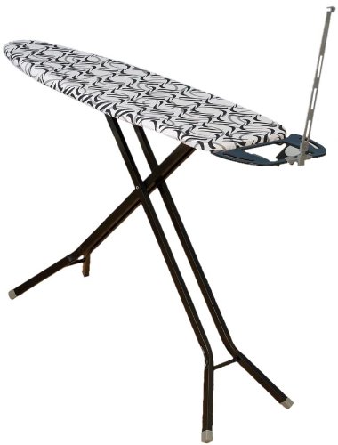 Household Essentials 865400 4-Leg Fibertech Top Ironing Board with Cotton Cover Installed