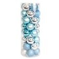 Plastic Ornament Set - Silver/Blue (40 ct)