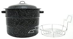 Columbian Home 0707-1 Granite Ware 21-1/2-Quart Steel/Porcelain Water-Bath Canner with Rack