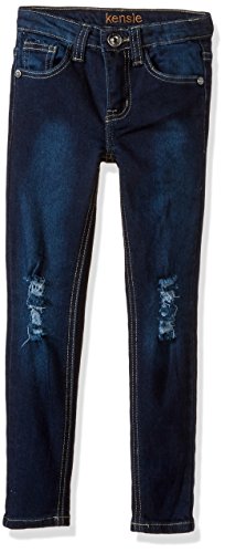 Kensie Girls' Big Girls' Darkest Wash Skinny Fit Jeans, Dark Blue Denim, 16