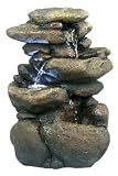 Alpine Corp. WIN472 3 Tier Rock Fountain with LED Light