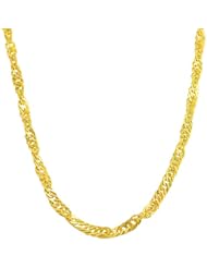 14 Karat Yellow Gold 3.1-mm Hollow Singapore Chain (16 Inch)