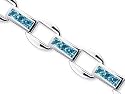 One of a Kind Design 4.50 carats total weight Princess Cut London Blue Topaz Gemstone Bracelet in Sterling Silver