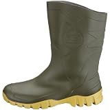 Produkt-Bild: Dunlop&reg; Gummistiefel K580211, halbe Wade , gr&uuml;n, gelbe Sohle, PVC g&uuml;lle- , lauge- s&auml;urebest&auml;ndig , rutschfeste Sohle