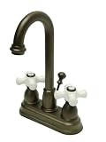 Elements of Design EB3615PX Restoration Deck Mount Bathroom Faucet with Brass Pop-Up, Oil Rubbed Bro