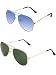 SHEOMY COMBO OF STYLISH SILVER BLUE AVIATOR GOGGLES AND GOLDEN GREEN AVIATOR SUNGLASSES WITH 2 BOX RS.299.00
