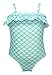 stylesilove Baby Toddler Girls Lovely Mermaid Patterned Ruffled-Tier One-Piece Swimsuit One Shoulder Swimwear (Mermaid, 1-2 Years)
