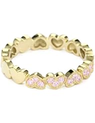 Myia Passiello "Timeless Hearts" Swarovski Pure Brilliance Pink Zirconium Multiple Hearts Ring