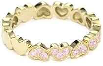 Big Sale Myia Passiello "Timeless Hearts" Swarovski Pure Brilliance Pink Zirconium Multiple Hearts Ring, Size 8