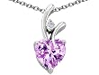 1.95 cttw 925 Sterling Silver genuine heart shaped rose de france amethyst pendant