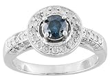 10KT WG 1.00CTW WHITE AND IRRADIATED BLUE DIAMOND RING