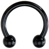 14 Gauge Black Electro Titanium Horseshoe -7/16