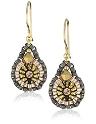 Miguel Ases Swarovski and Rose Gold Beaded Earrings
