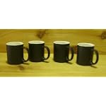 Ceramic Black and White Coffee/ Tea Mugs (Pack of 4)
