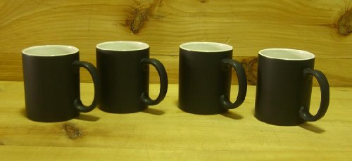 Ceramic Black and White Coffee/ Tea Mugs (Pack of 4)