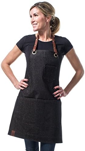 Medium Rare Chef 629208003226 Mr. Wu Apron, Black Denim