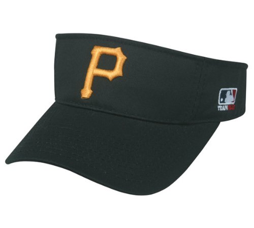 MLB ADULT Pittsburgh PIRATES Home BLACK VISOR Adjustable Velcro TWILL New