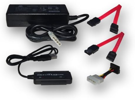 Kuhl Cable USB 2.0 to Internal Hard Drive / DVD Drive Adapter with Power, USB Type A Male to IDE (PATA) / Serial ATA (SATA) Female, 4 Pin Molex Power