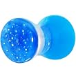 6 Gauge Blue Neon Glitter Saddle Plug
