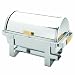 Excellanté Stainless Steel 8 Quart Roll Top / Golden Handle Chafer