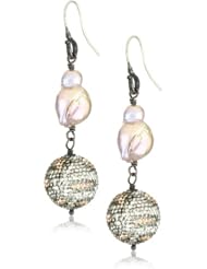 Deanna Hamro Atelier "Exotic" Baroque Pearl and Leopard Crystal Pave Earrings