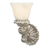Royce Lighting RW2156/1GLOES Tuscany One-Light Wall Bracket Olde English Silver with Stone Alabaster Globe. Can be mounted either upwards or downwards