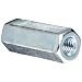 12L14 Steel Coupling Nut, Zinc Plated Finish, Grade 2, Right Hand Threads, Corrosion Resistant, 5/16"-18 Threads, 5/8" Width Across Flats (Pack of 30)