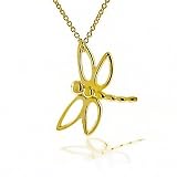 Bling Jewelry Gold Vermeil Dragonfly Pendant Necklace [Jewelry]