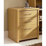 PURE - Three Drawer Office Filing Cabinet - Oak