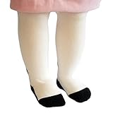 OEM 12-24m baby girl 80% cotton pantyhose kids girl tights (L, White)