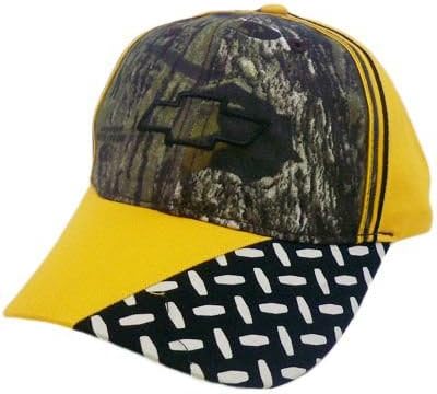 HAT CAP CHEVROLET CHEVY MOSSY OAK CAMO YELLOW DIAMOND TREAD ROCK SOLID GM MOTORS