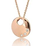41Qi2YWK%2BhL. SL160  Sterling Silver Round Disc Diamond Pendant Necklace 0.06 carat