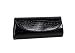 Bundle Monster Womens Fashion Classy Envelope Evening Patent Croc Skin Embossed Clutch Hand Bag Purse, MIDNIGHT BLACK UPC:700580458818