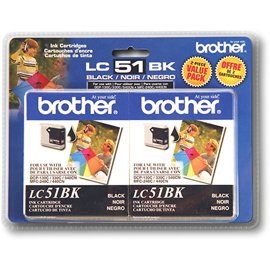 Brother LC51 4 Pack Printer Ink Cartridges Black Cyan Magenta Yellow for Brother Printers DCP 130c Intellifax 1360 1860 1960 2480 MFC 130 240 3360