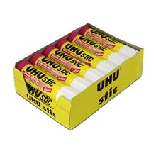 Saunders UHU Glue Stick, 0.74 oz., Purple, Pack of 12 (99602)