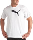 Puma Men's Cat Tee, White-New Navy, Large
