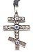 Eastern Orthodox Christian Cross Crystal Pewter Pendant