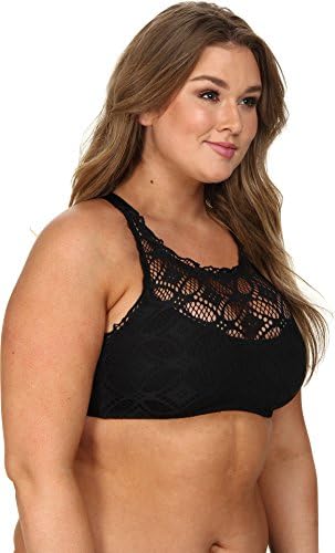 BECCA by Rebecca Virtue Women's Plus Size Becca ETC Ritual Hi Neck Bra Top Black Swimsuit Top 2X (20W-22W)