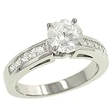 10 Channel Set Princess Diamond Ring .50cttw (CZ ctr)
