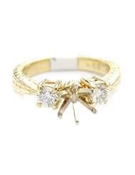 14k Yellow Gold Vintage Diamond Semi-Mount ( 0.52 CTTW, G-H Color, SI1-SI2 Clarity )