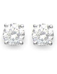 Natural 1.0 ctw Diamond Stud Earrings 14K White Gold