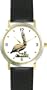 Pelican No.1 - Bird Animal - WATCHBUDDY� DELUXE TWO-TONE THEME WATCH - Arabic Numbers - Black Leather Strap-Size-Women's Size-Small