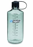 NALGENE Tritan 1-Quart Narrow Mouth BPA-Free Water Bottle,Gray
