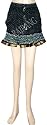 Boho Block Print Crinkle Cotton Belly Dance Short Skirt with Brocade-lace
