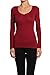 TheMogan Women's Basic Solid V-Neck Long Sleeve Tee Stretch Cotton
