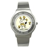 Stainless Steel Watch of Art Deco Snoopy with Woodstock & Friends (Charlie Brown, Peanuts, Halloween, Charles Schultz)