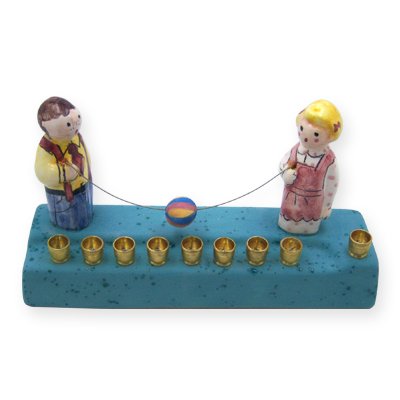 Clay Childrens Hanukkah Menorah Ball Design