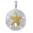 Sterling Silver & 14K Gold Sand Dollars Pendant