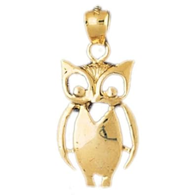 Cheap Girls Jewelry Dazzlers Solid 14k Gold Owl Charm Pendant Available in three colors from jewelsberry (weights: 2.5 grams only) For Sale