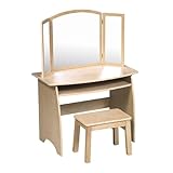 Kid's Vanity and Stool/Bench Set - Natural Finish